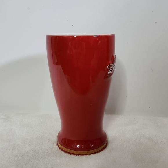 Budweiser King Of Beers Anheuser Busch Red Gold Relief Beer Mug Cup 18 Oz - Picture 6 of 9